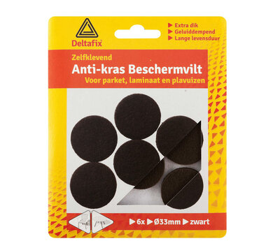 Deltafix anti-kras beschermvilt zwart 33mm 618