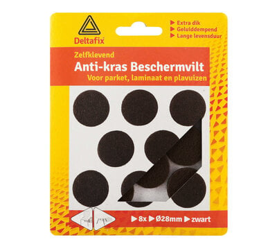 Deltafix anti-kras beschermvilt zwart 28mm 617