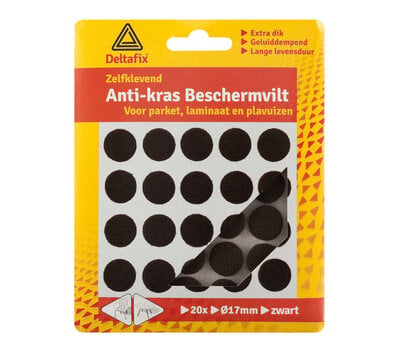 Deltafix  anti-kras beschermvilt zwart 17mm 615