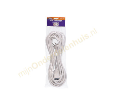 Verlengsnoer met randaarde 10m wit 41206