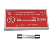 Siba Universele glaszekering 10Amp 6.3x32mm snel - 5 stuks