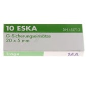 Eska Universele glaszekering 16Amp 5x20mm traag  (10st)