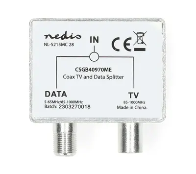 Nedis satelliet- en antenne TV-Data splitter CSGB40970ME
