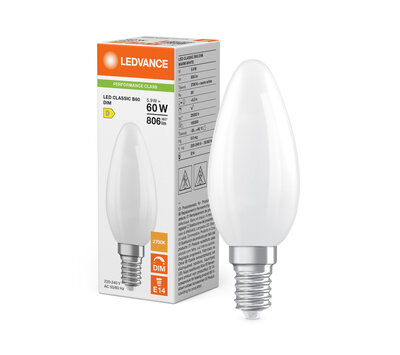 Ledvance LED kaarslamp Classic dim 5.9/60W/2700k E14 mat
