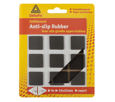 Deltafix anti-slip rubber 25mm zwart 739