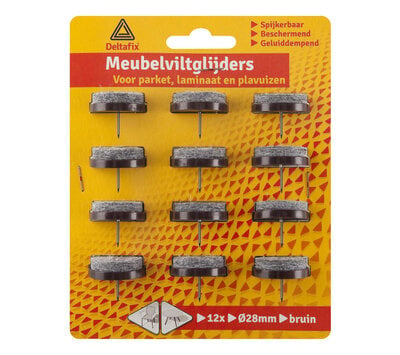 Deltafix meubel viltglijders spijker 28mm bruin 4627