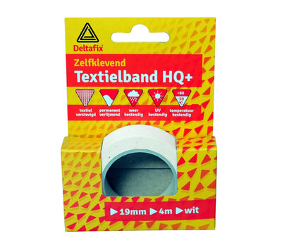 Deltafix watervaste textielband 4m wit 801