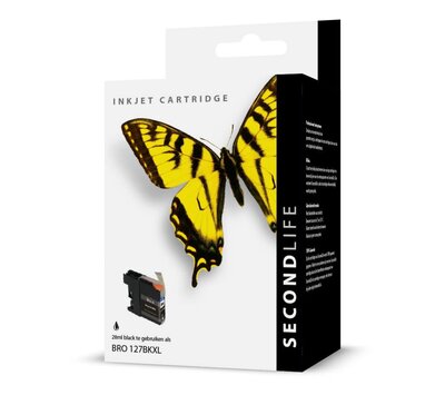 SecondLife inktcartridge voor Brother LC127BK XL zwart