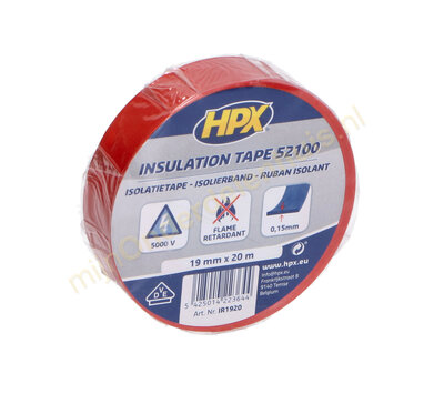 HPX pvc isolatietape 19mm x 20m rood IR1920