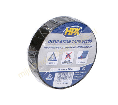 HPX pvc isolatietape 19mm x 20m zwart IB1920