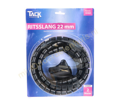 Tack universele ritsslang voor kabels 22mm 2m zwart