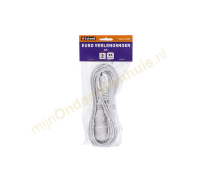 VB Euro verlengsnoer plat 5m wit 61089