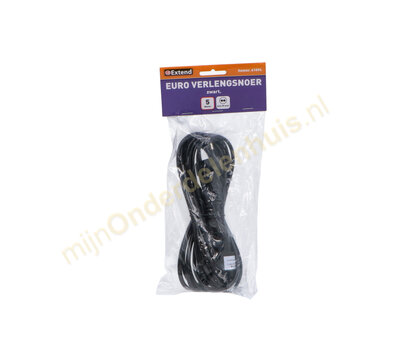 VB Euro verlengsnoer plat 5m zwart 61094