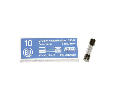Universele glaszekering 1.6Amp snel 5x20mm (10 st)