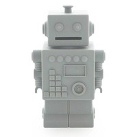 Robot spaarpot lichtgrijs