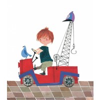 Fotobehang Red Tow Truck (243.5 x 280 cm)