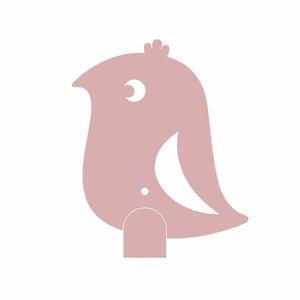 Roommate Wandhaakje pastel roze vogel
