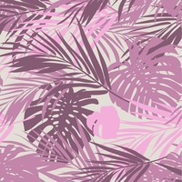 Bladeren Behang roze, 96 x 280 cm