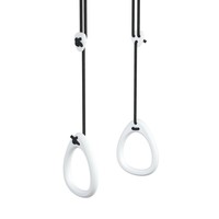 Witte houten turnringen zwart touw