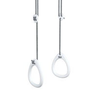 Witte houten turnringen grijs touw