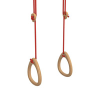 Houten turnringen rood touw