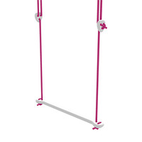 Witte houten trapeze fuchsia touw