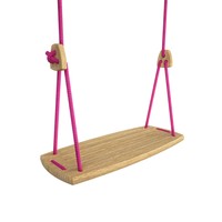 Houten schommel fuchsia touw