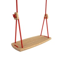 Houten schommel rood touw