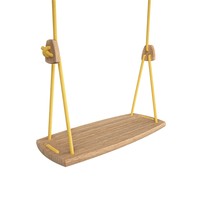 Houten schommel geel touw