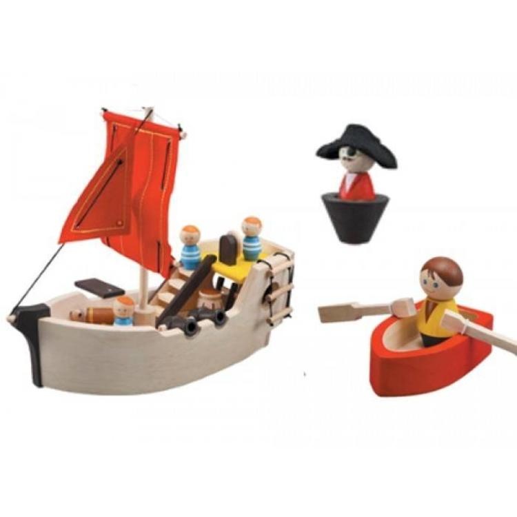 piratenschip van hout van Plantoys