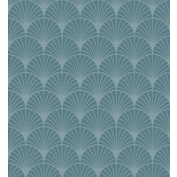 Art deco boogjes behang blauw, 96 x 280 cm
