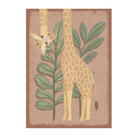 Kinderposter giraffe roze