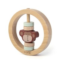 Houten ronde rammelaar Mr. Monkey