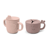 Peekaboo spout/snack cup set roze Deer friends