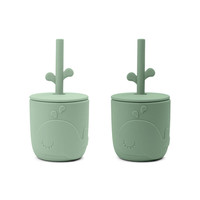 Peekaboo straw cup set groen wally