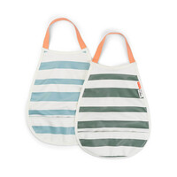 Pull-over bib 2-pack Stripes (blue-green)