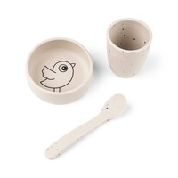 Silicone first meal set Birdee - sand