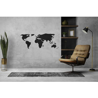 Wanddecoratie - Wereldkaart - Zwart