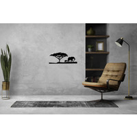Wanddecoratie - Olifant boom - Zwart