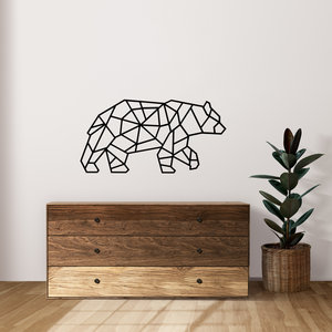Casa Sentir Wanddecoratie - Geometrische beer - Zwart