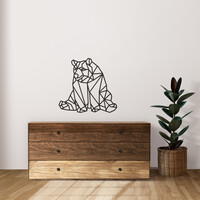 Wanddecoratie - Geometrische luie beer - Zwart