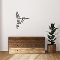 Wanddecoratie - Geometrische Kolibrie - Zwart