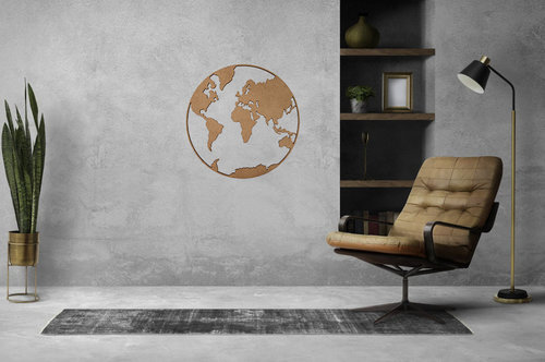 Casa Sentir Wanddecoratie - Wereldbol Naturel