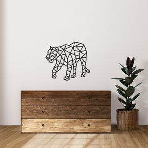 Casa Sentir Wanddecoratie - Geometrische Jaguar - Zwart