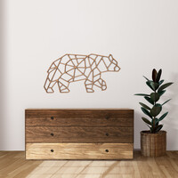 Wanddecoratie - Geometrische beer - Naturel