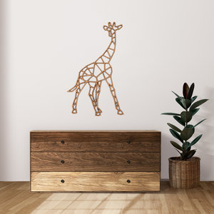 Maison Cocon Wanddecoratie - Geometrische Giraffe - Naturel