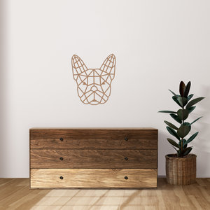 Casa Sentir Wanddecoratie - Geometrische Franse Bulldog - Naturel