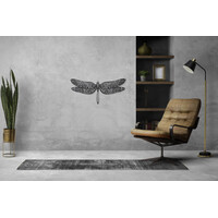 Wanddecoratie - Libelle - Zwart