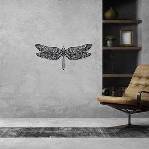 Casa Sentir Wanddecoratie - Libelle - Zwart