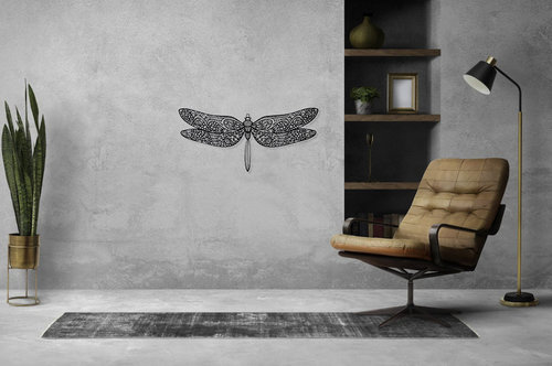 Casa Sentir Wanddecoratie - Libelle - Zwart